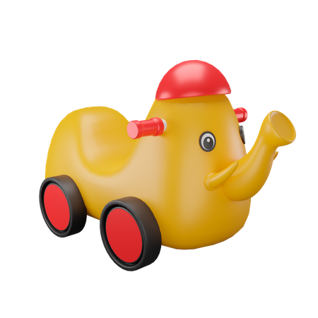 Elephant Car Toy  3D Illustration