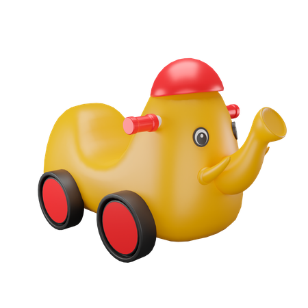 Elephant Car Toy 3D Illustration