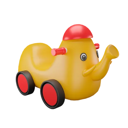 Elephant Car Toy  3D Illustration