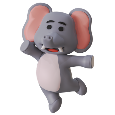 Elephant Cute Pose  3D Illustration