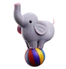 éléphant debout sur le ballon