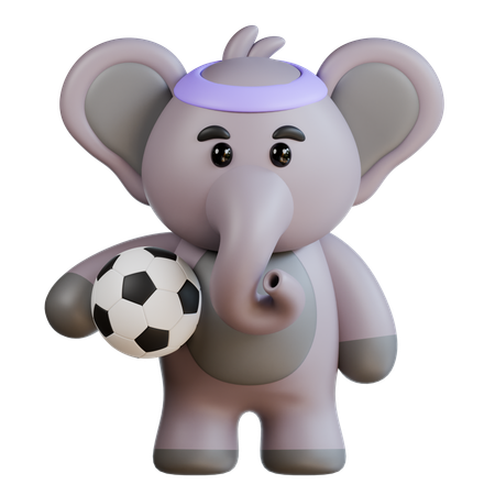 Football des éléphants  3D Illustration