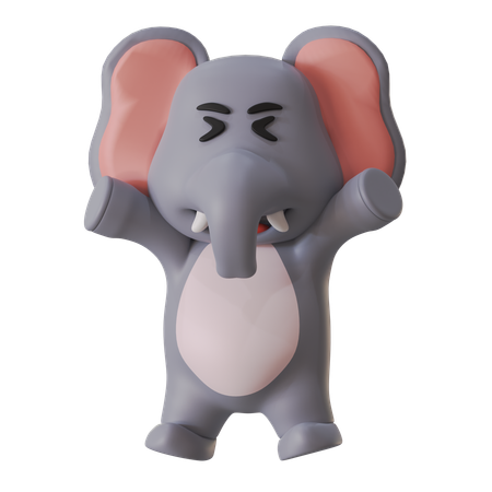 Joyeux éléphant  3D Illustration