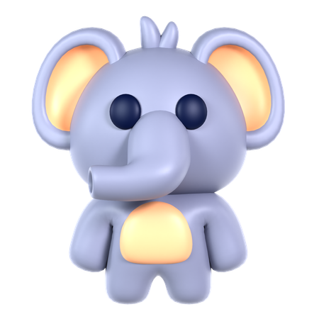 Éléphant mignon  3D Icon