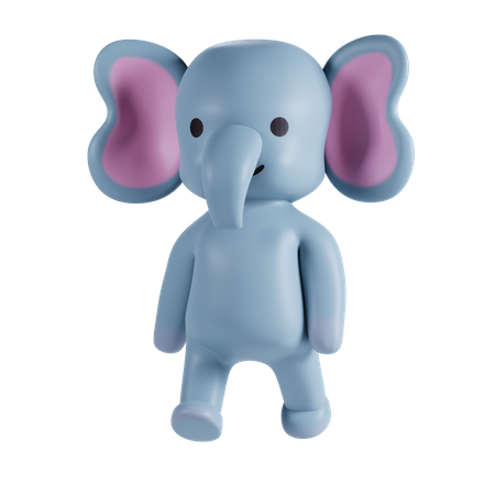 Éléphant mignon  3D Illustration