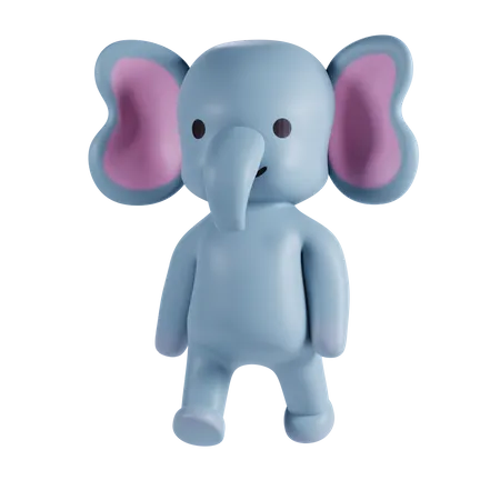 Éléphant mignon  3D Illustration