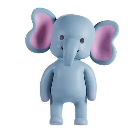 Éléphant mignon  3D Illustration