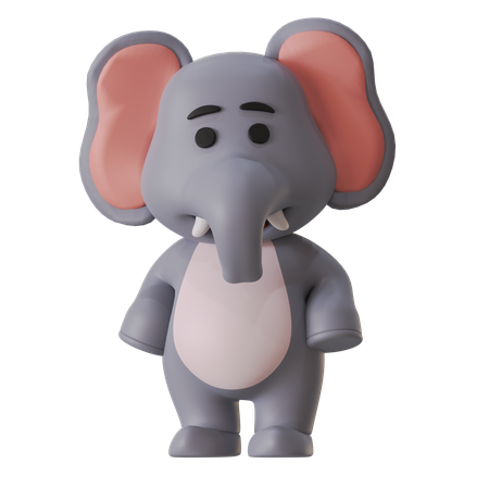 Elephant Normal Pose  3D Illustration