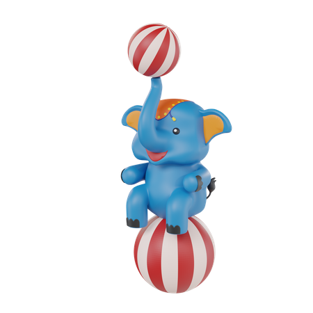 Elephant Playing With Ball  3D Icon