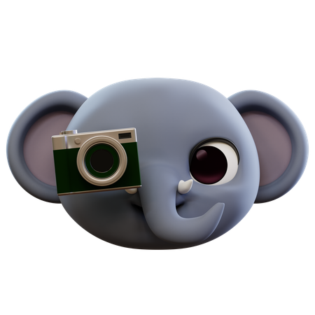 Emoji éléphant prenant une photo  3D Icon