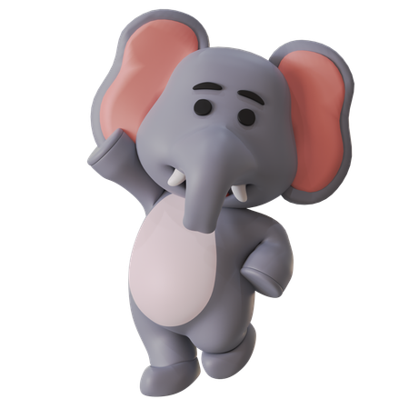 Éléphant sauteur  3D Illustration