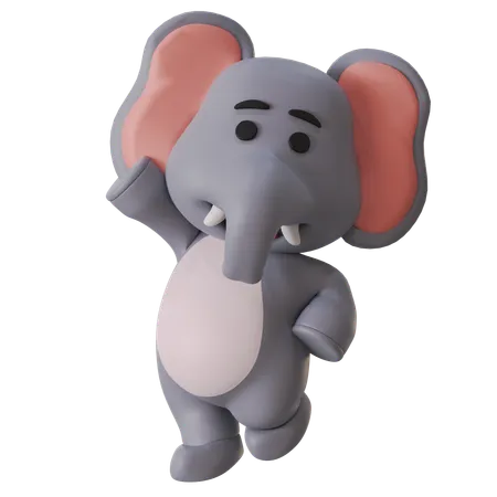 Éléphant sauteur  3D Illustration