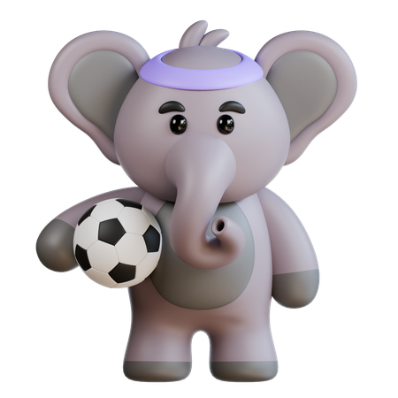 Elephant Soccer  3D Illustration