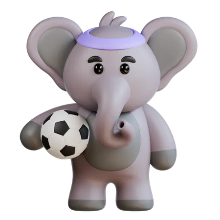 Elephant Soccer  3D Illustration