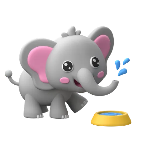 Éléphant souriant  3D Icon