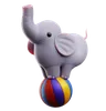 Elephant Standing on the Ball