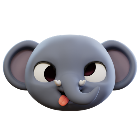 Elephant Ugly Face Emoji  3D Icon