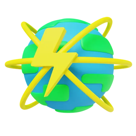 Eletricidade mundial  3D Icon