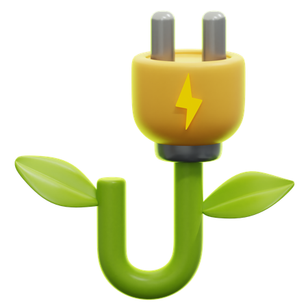 Eletricidade verde  3D Icon