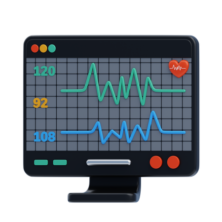 Eletrocardiograma  3D Icon