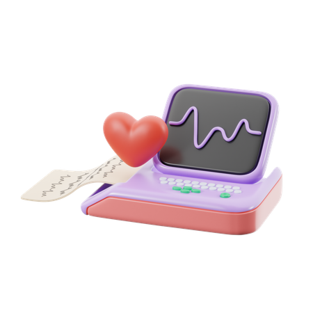 Eletrocardiograma  3D Icon