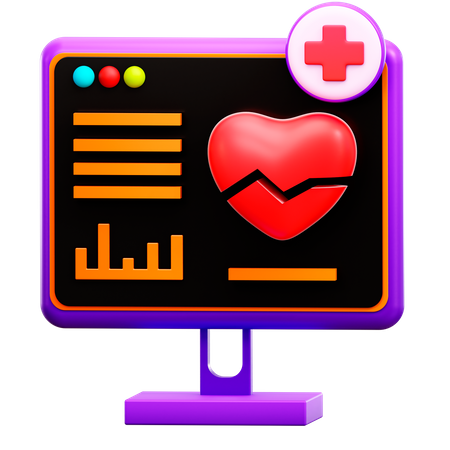 Eletrocardiograma  3D Icon
