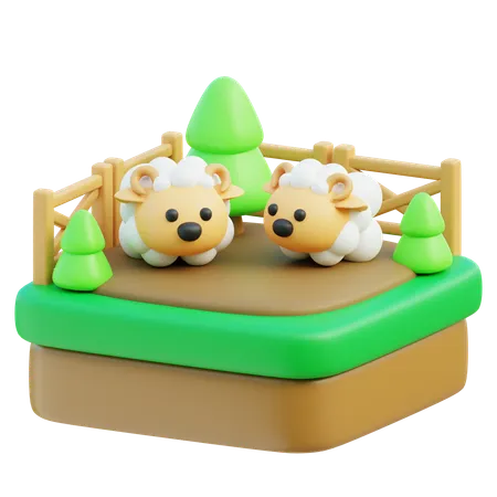 Élevage de moutons  3D Icon