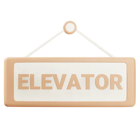 3 D Elevator Sign With Alpha Background 3D Icon