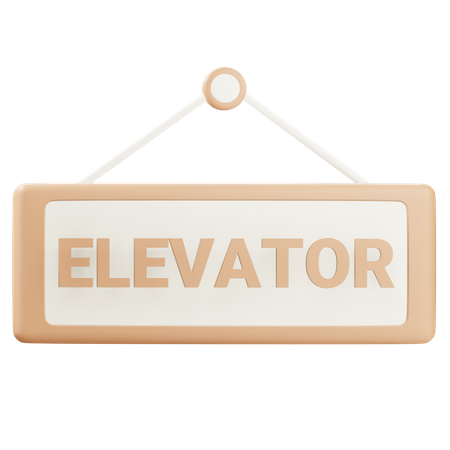 Elevator Sign  3D Icon