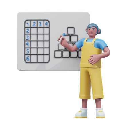 Élève répondant devant la classe  3D Icon