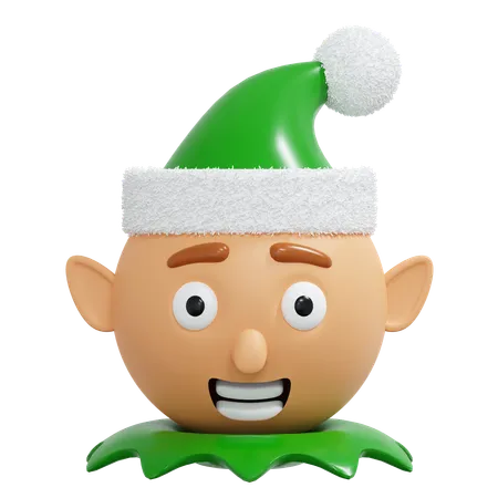 Elf Wearing Santa Hat 3 D Icon Christmas Illustration 3D Icon