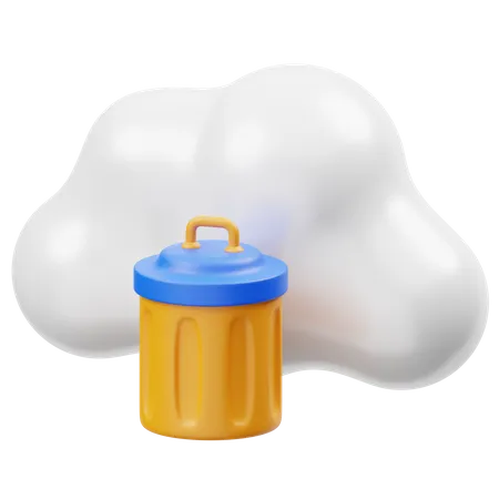 Eliminar nube  3D Icon