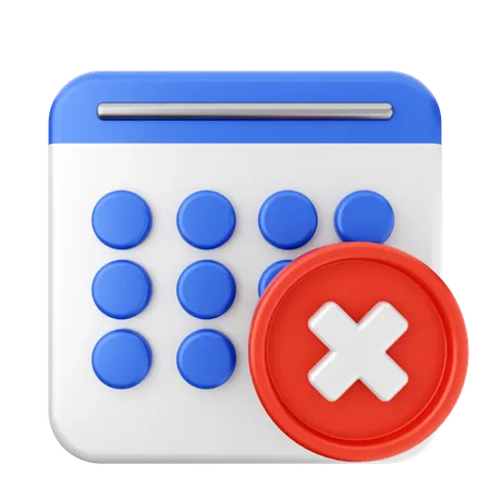 Eliminar calendario  3D Icon