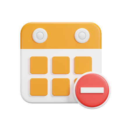 Eliminar calendario  3D Icon