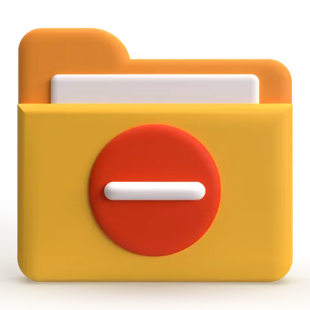 Eliminar carpeta  3D Icon