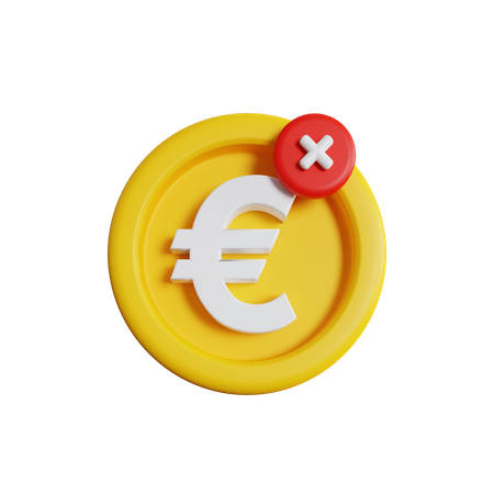 Borrar euros  3D Icon