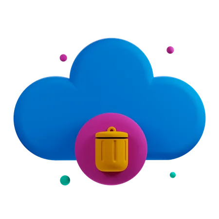 Eliminar nube  3D Icon