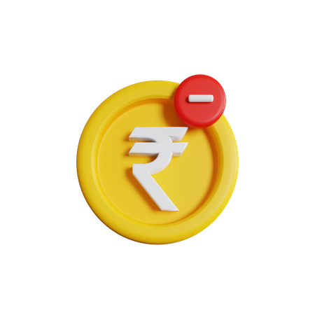 Eliminar rupia  3D Icon