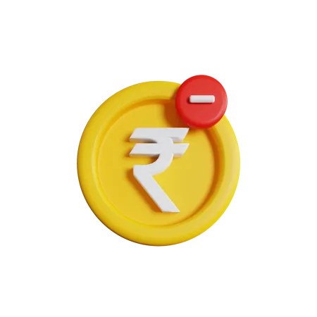 Eliminar rupia  3D Icon