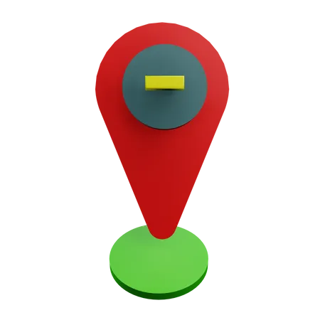 Eliminar ubicación  3D Icon