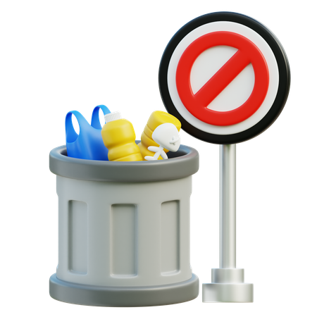 Élimination des déchets interdite  3D Icon