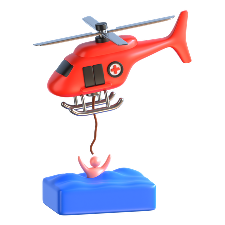 Soccorso in elicottero  3D Icon