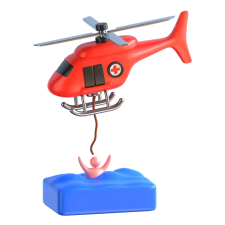 Soccorso in elicottero  3D Icon