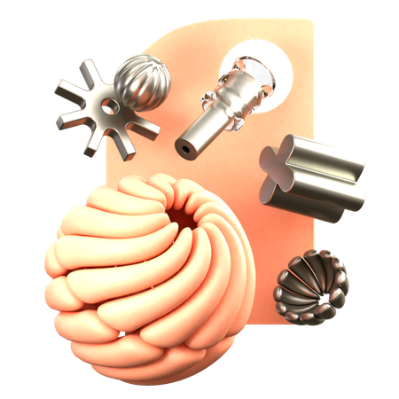Elliptical Flower  3D Icon