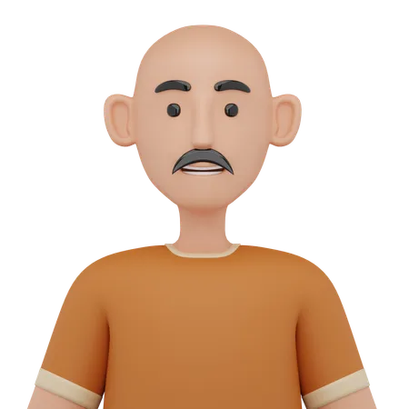 Avatar de homem careca  3D Icon