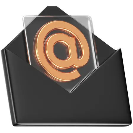 This Icon Depicts A 3 D Rendered Email Symbol Emerging From An Envelope Signifying Electronic Communication And Digital Correspondence The Polished Metallic Effect And Copper Detailing Provide A Contemporary Look Making It Perfect For Use In Digital Platforms That Facilitate Email Exchange Online Messaging Or Contact Management 3D Icon