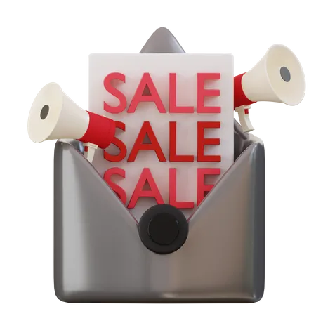 3 D Sale Email Icon 3D Icon