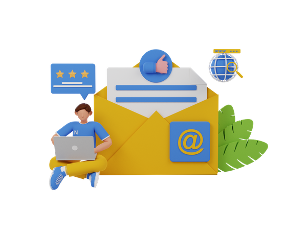 Email advertising  3D Illustration