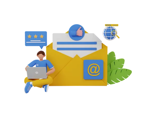 Email advertising  3D Illustration