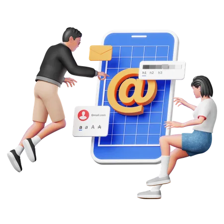 Email App Design 3D Illustration
